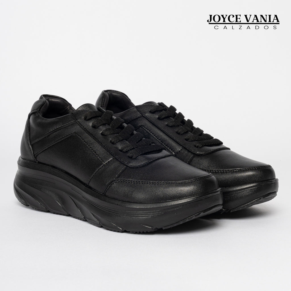 Zapatillas Urbanas Mujer de Cuero Ibeth Negro