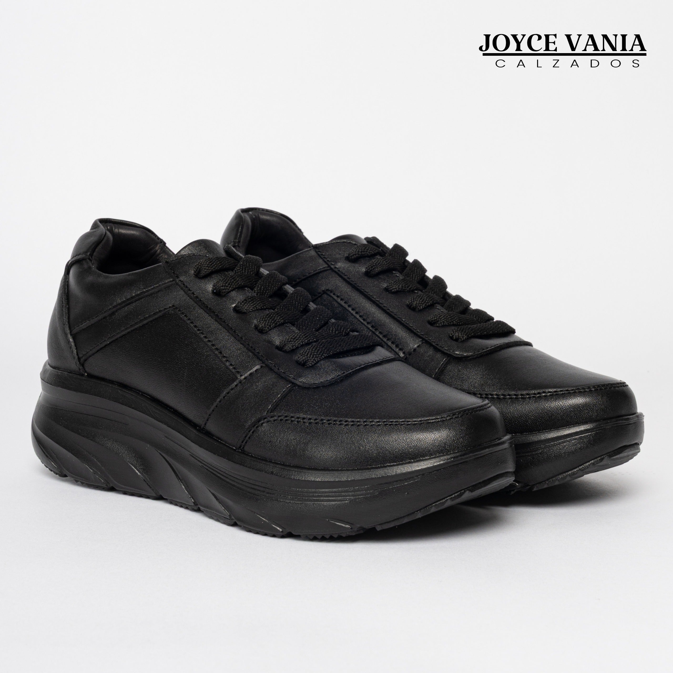 Zapatillas Urbanas Mujer de Cuero Ibeth Negro