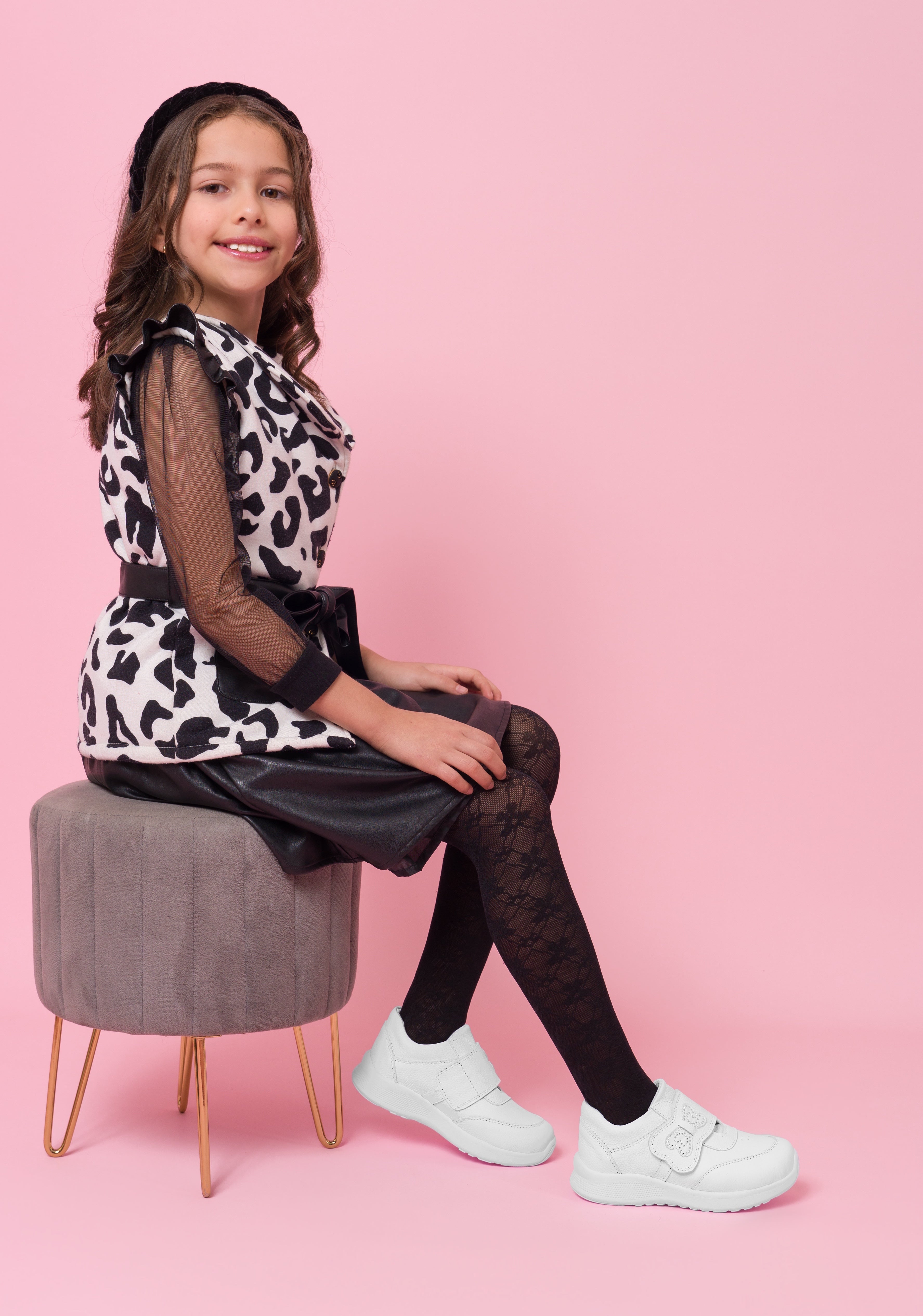 Zapatilla de Cuero para Niñas Illary Blanco