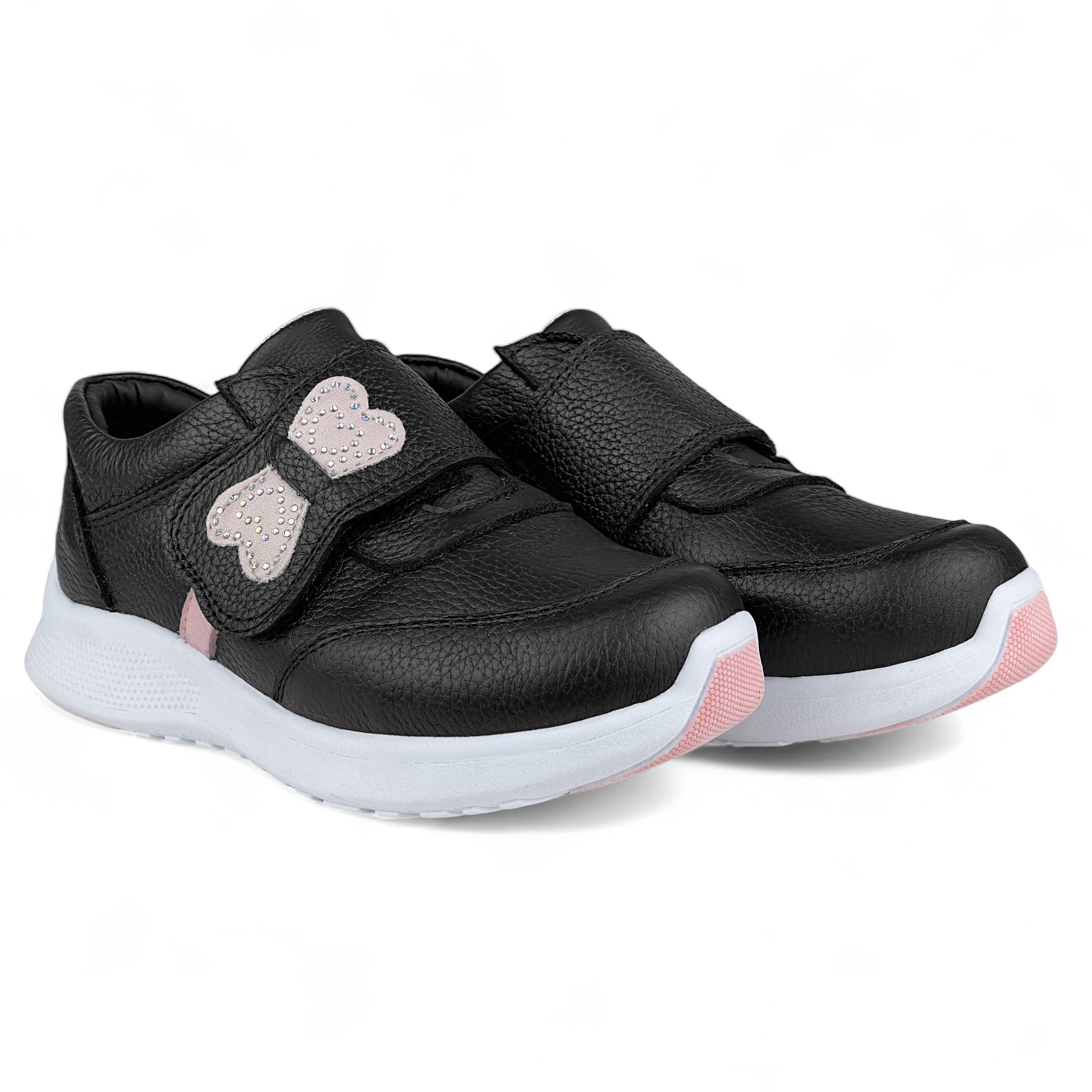 Zapatillas de Cuero Niñas Illary Negro