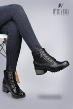 Botines Mujer de Cuero Iris Negro