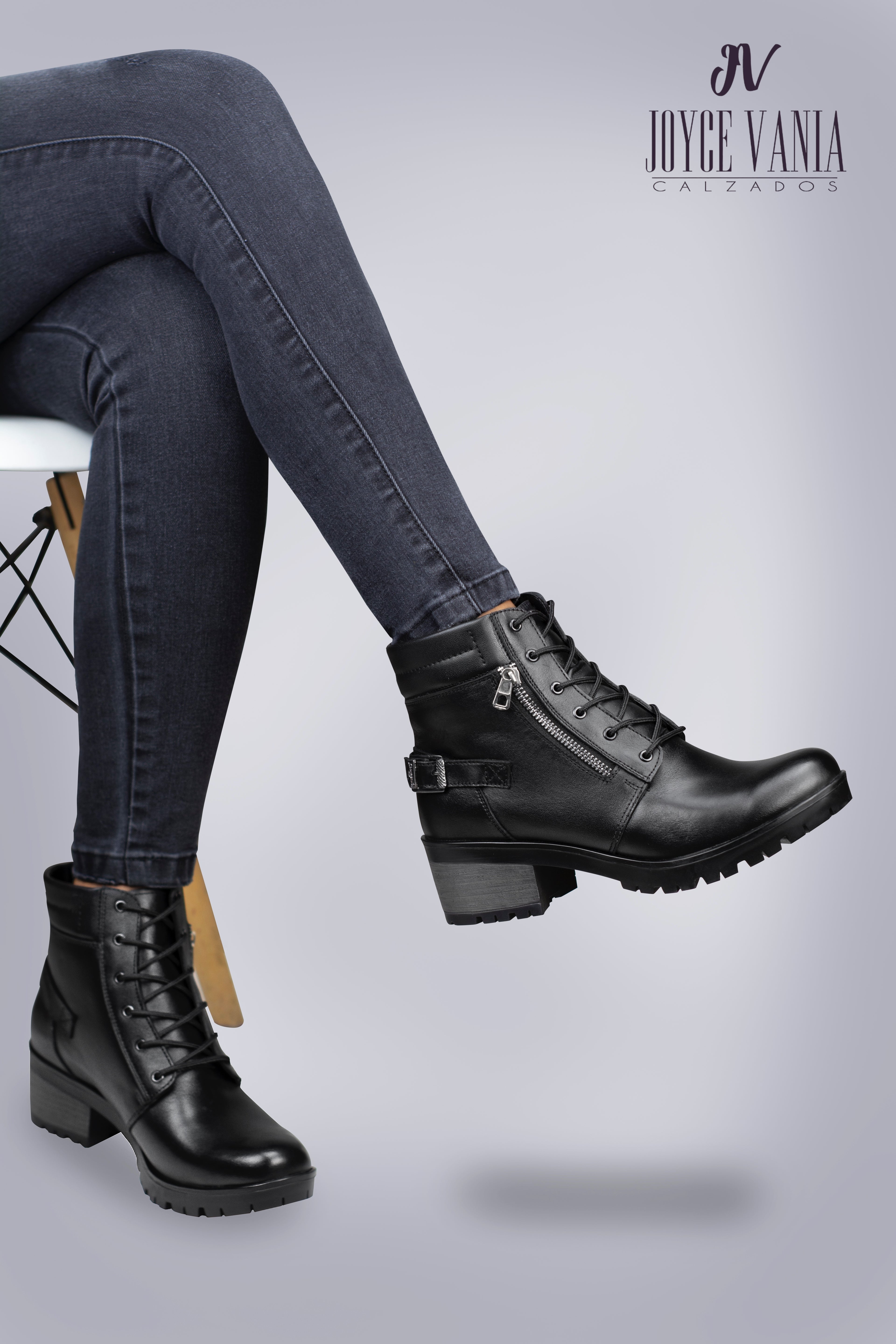 Botines Mujer de Cuero Iris Negro