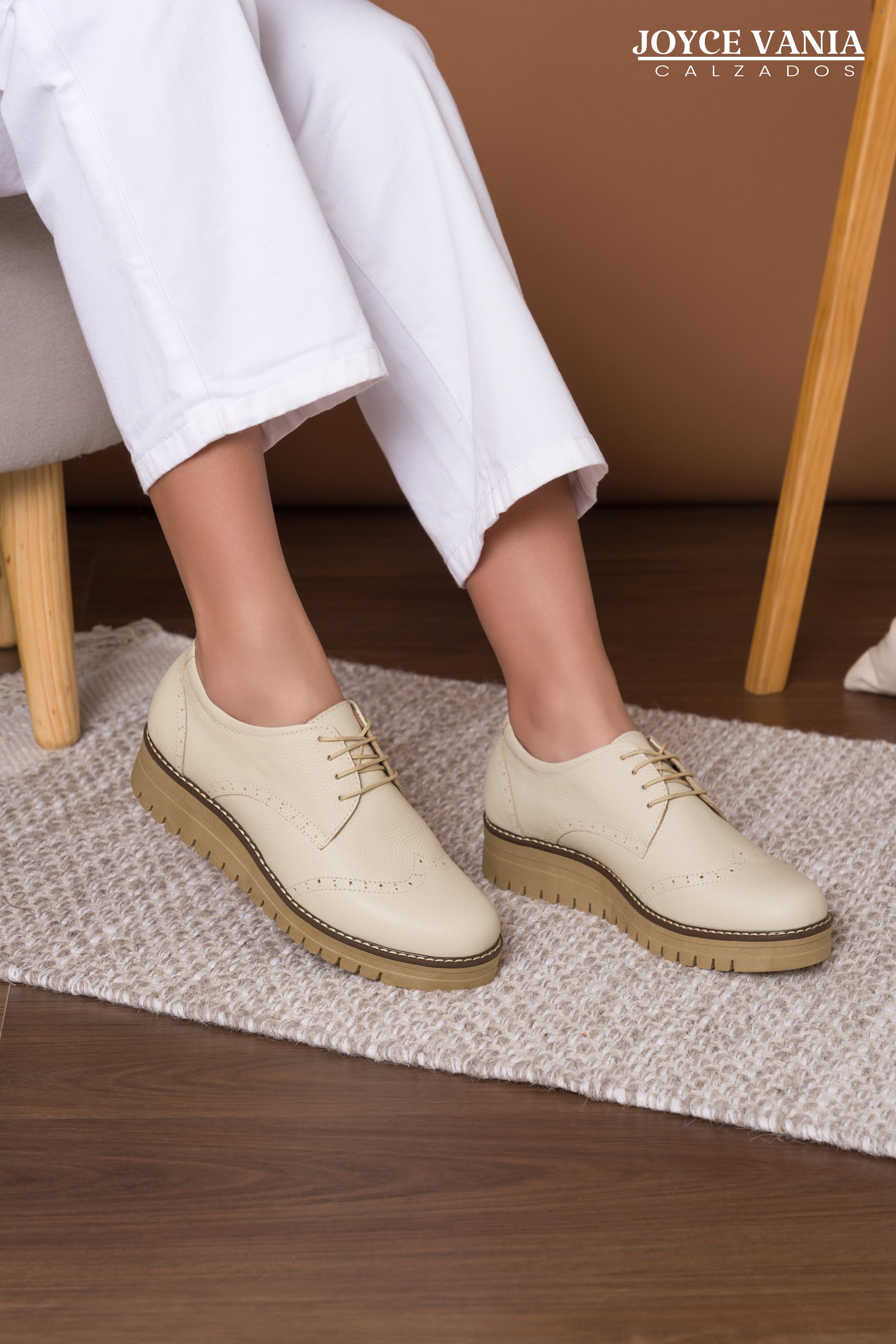 Mocasines de Cuero Mujer Ivanna Hueso
