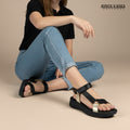 Sandalias de Cuero Mujer Karina Negro