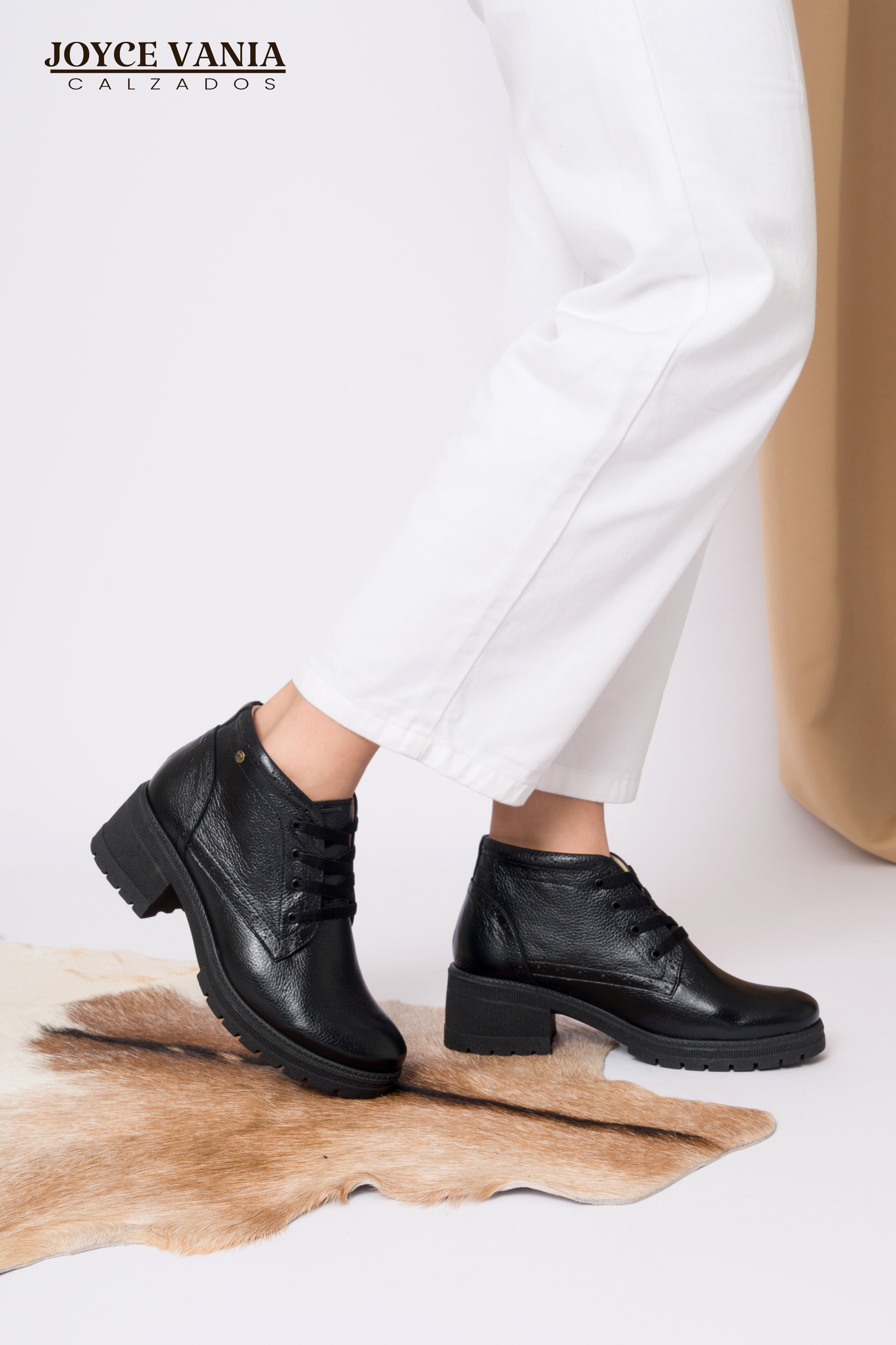 Botines Mujer de Cuero Letizia Negro