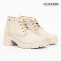 Botines Mujer de Cuero Letizia Beige