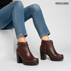 Botines Mujer de Cuero Lorena Vino