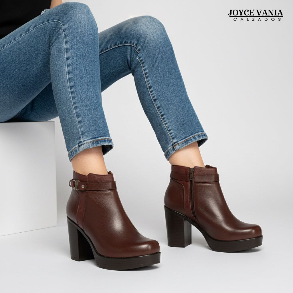 Botines Mujer de Cuero Lorena Vino