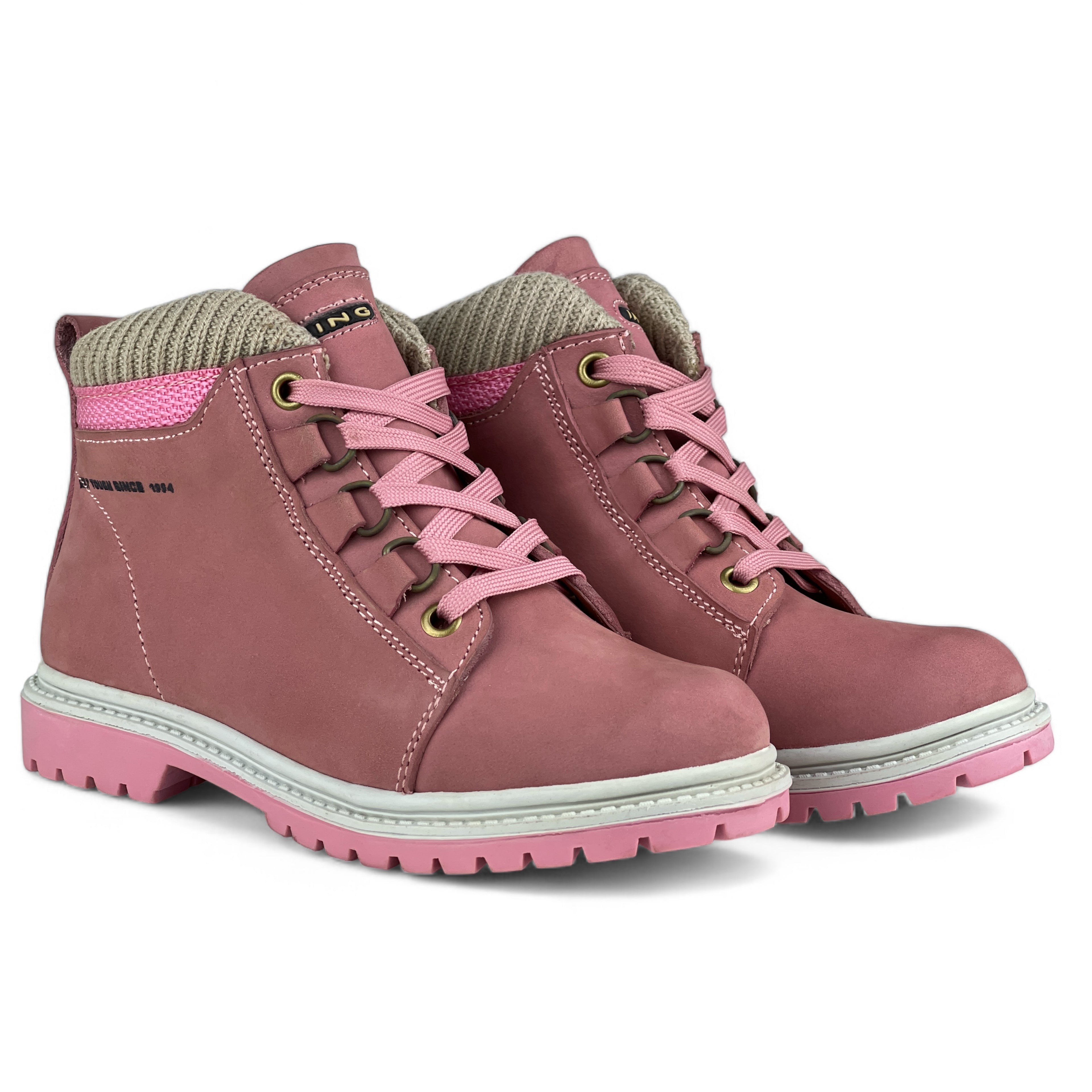 Botines de Cuero Niñas Lourdes Rosado