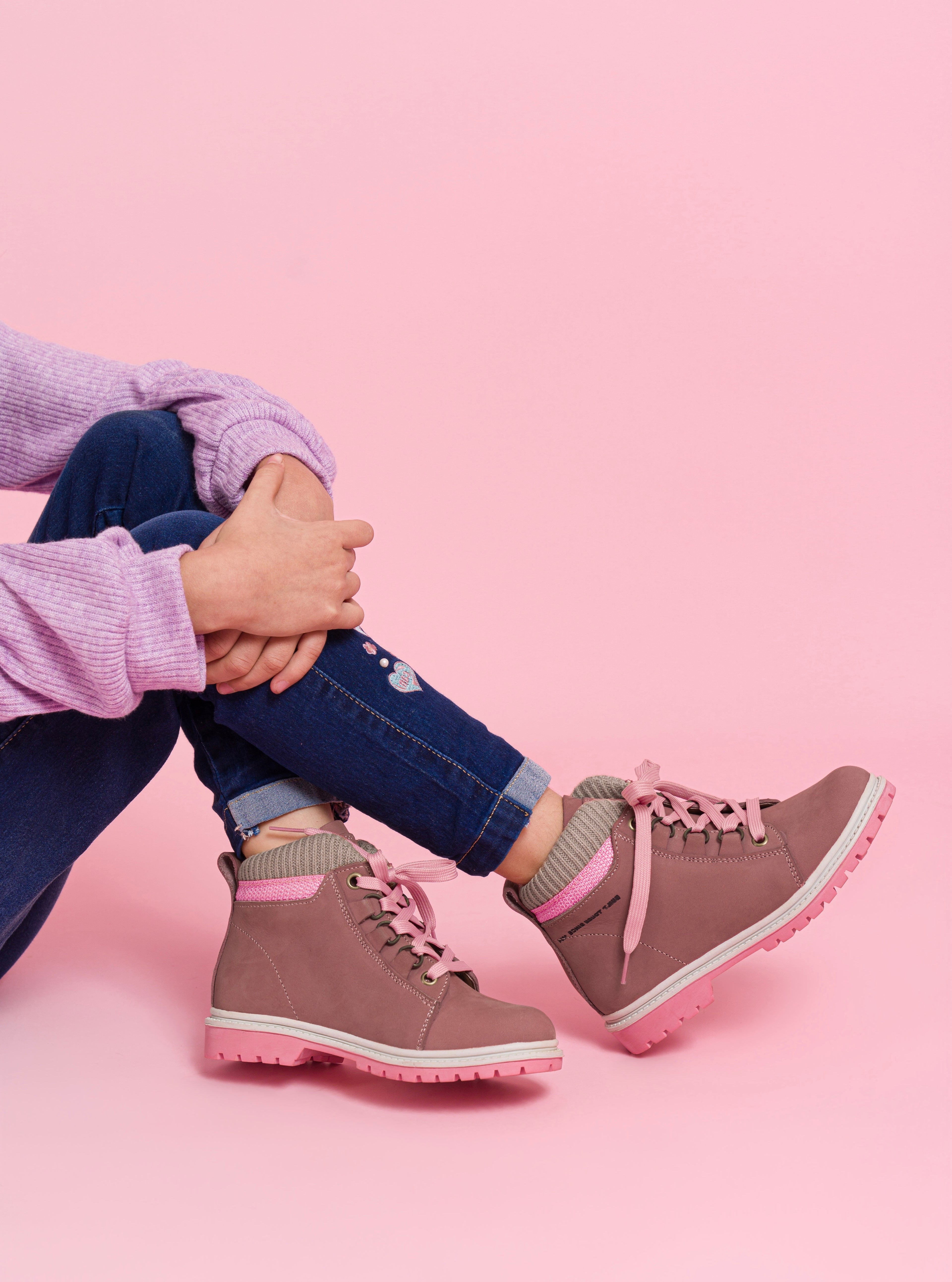 Botines de Cuero Niñas Lourdes Rosado