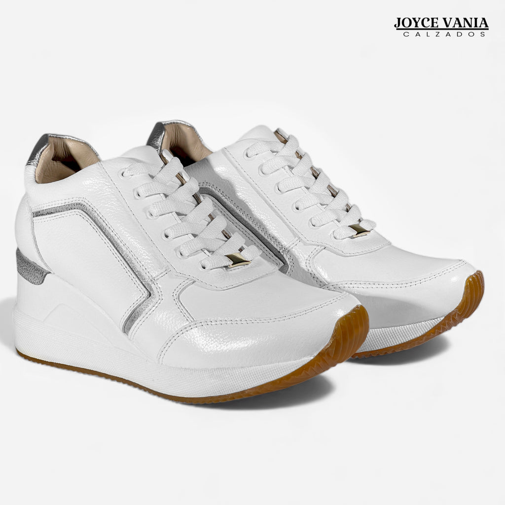 Zapatillas Urbanas Mujer de Cuero Lyra Blanco