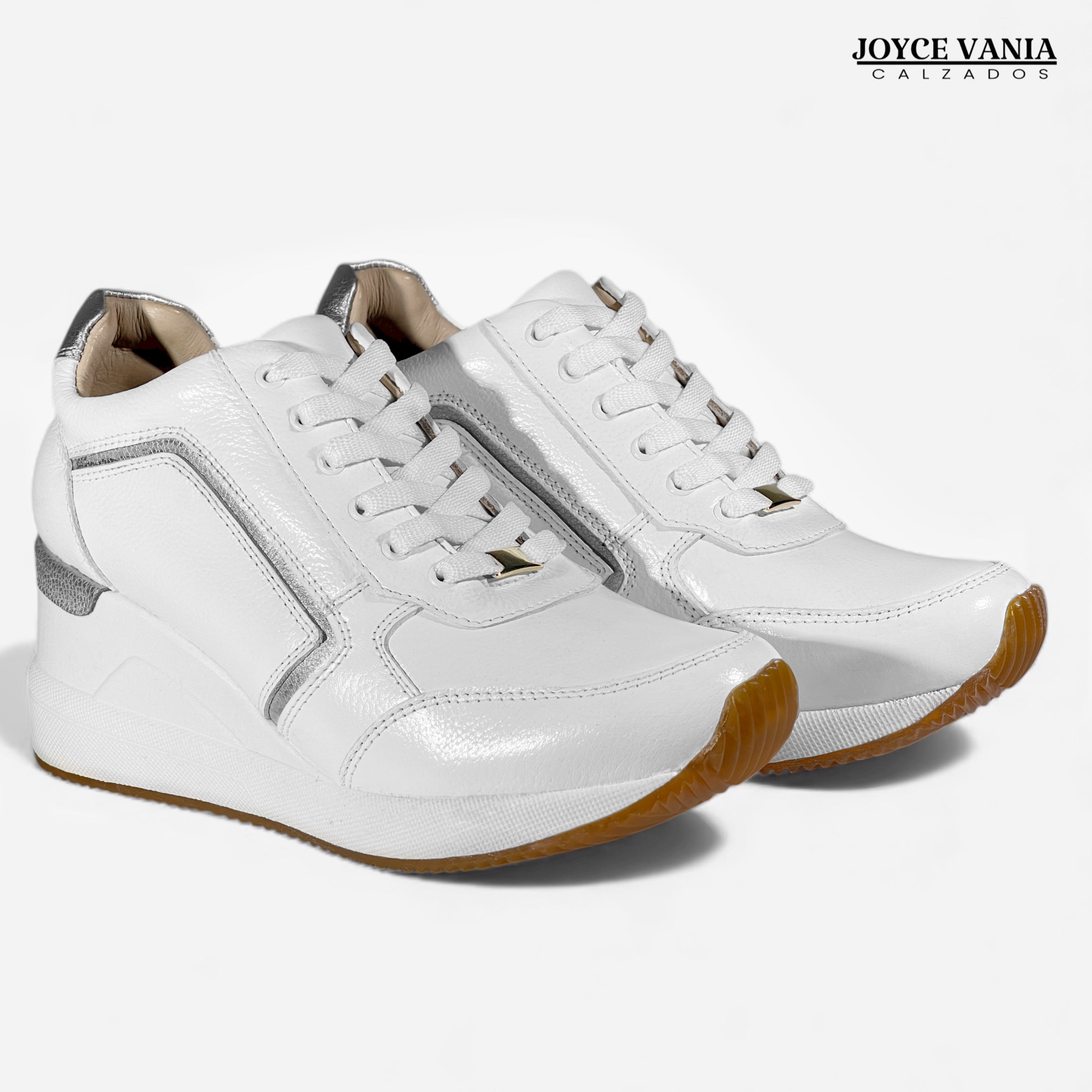 Zapatillas Urbanas Mujer de Cuero Lyra Blanco