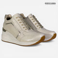 Zapatillas Urbanas de Cuero Mujer Lyra Hueso Dos