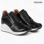 Zapatillas Urbanas Mujer de Cuero Lyra Negro