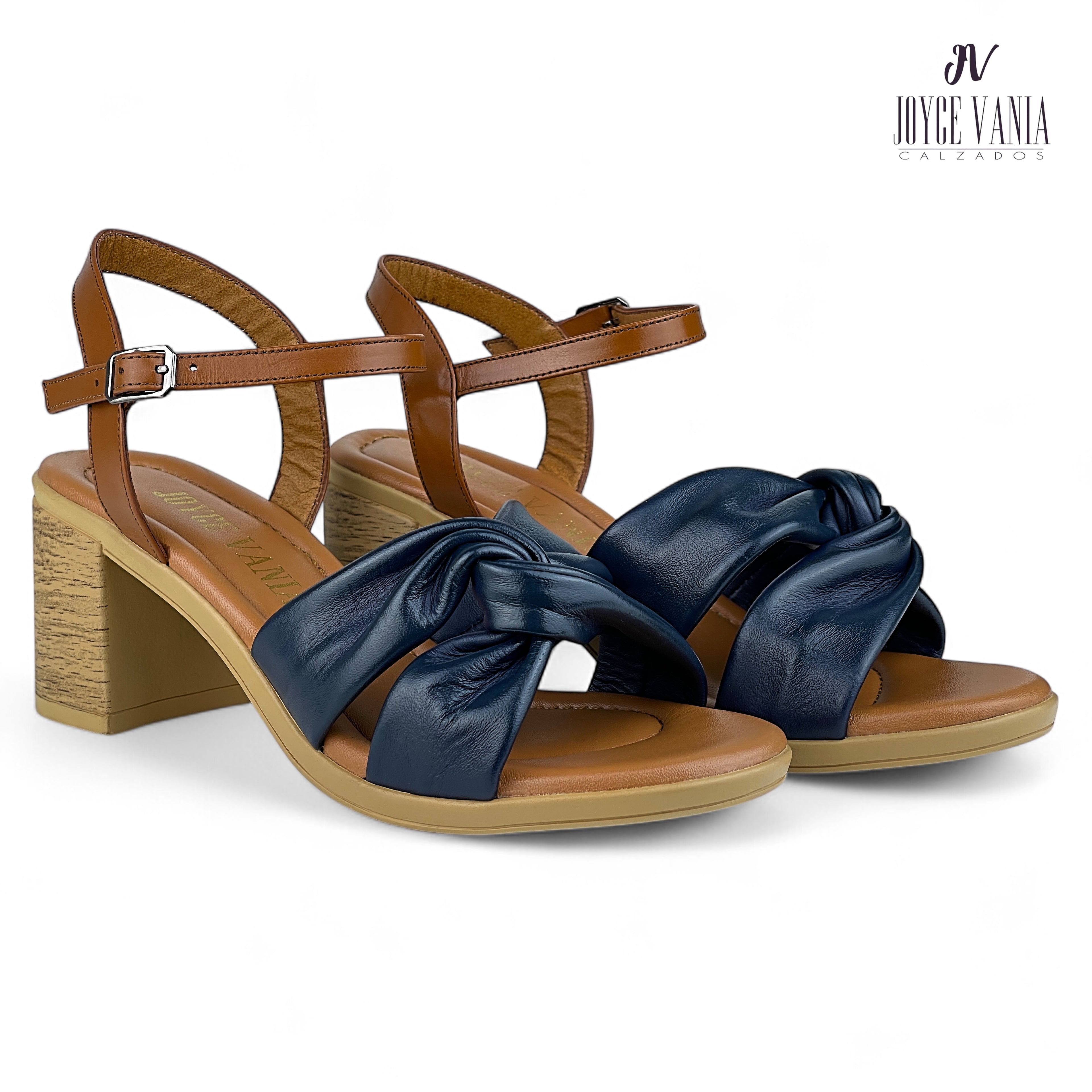 Sandalias de Cuero Mujer Marcela Azul