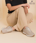 Zapatillas Urbanas Mujer de Cuero Mariela Beige