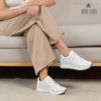 Zapatillas Urbanas Mujer de Cuero Mariela Blanco