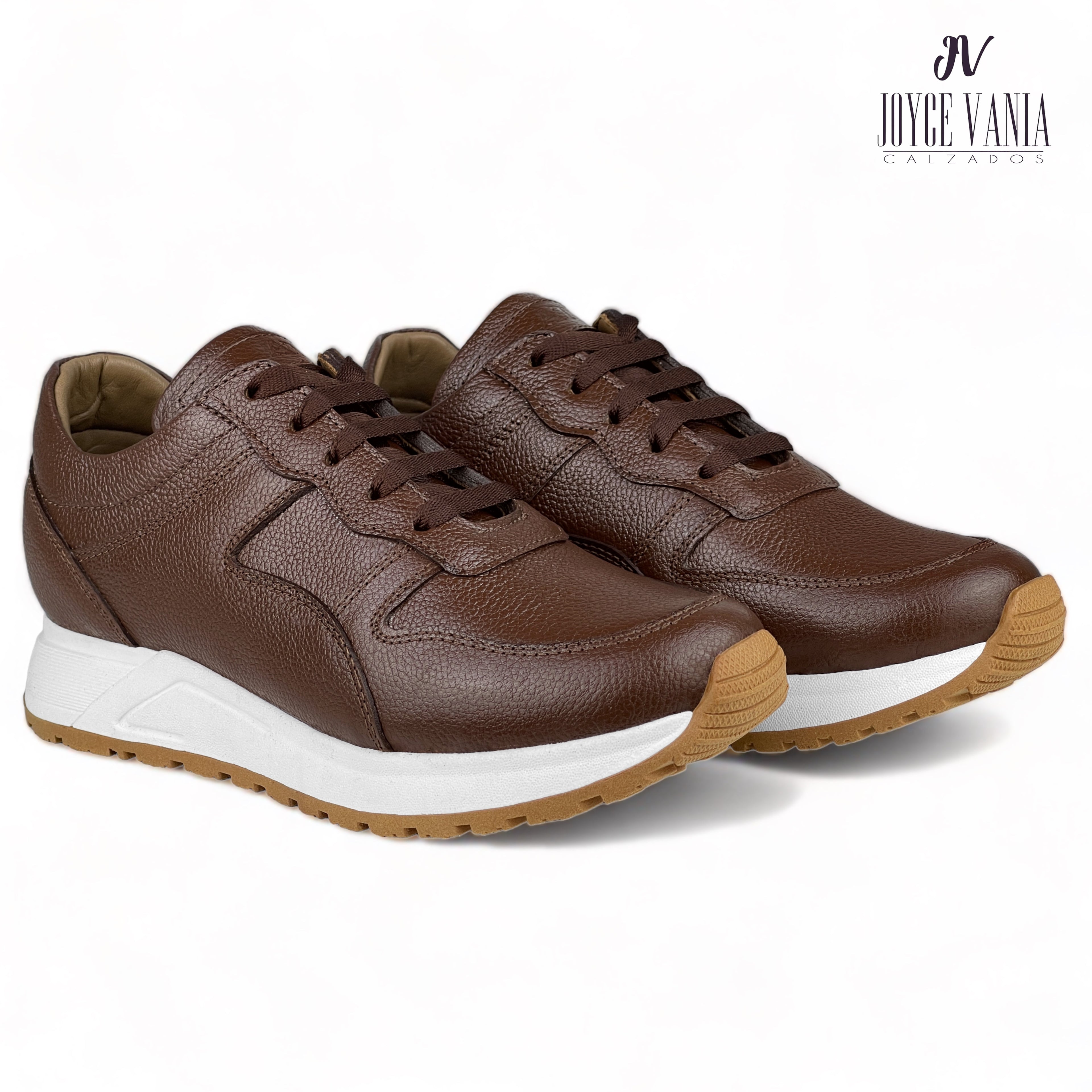 Zapatillas Urbanas Mujer de Cuero Mariela Marron