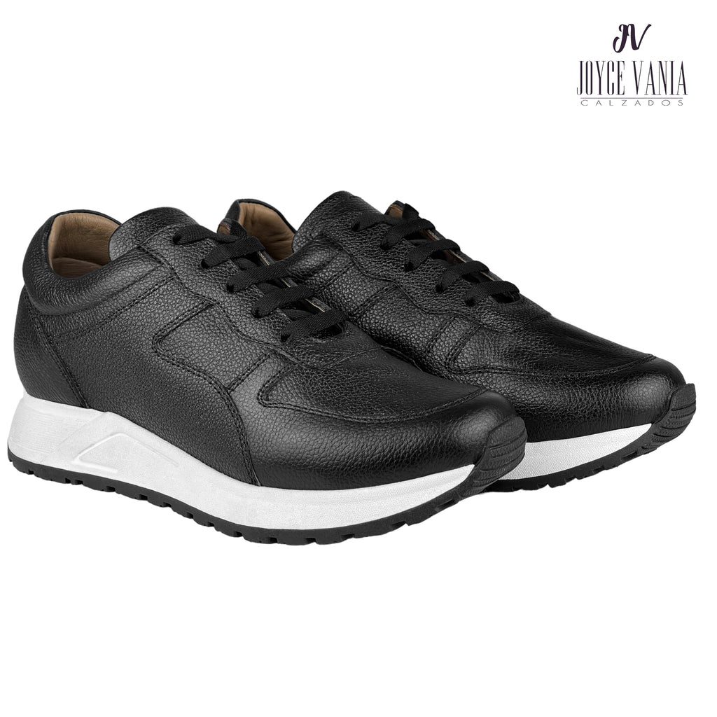Zapatillas Urbanas Mujer de Cuero Mariela Negro