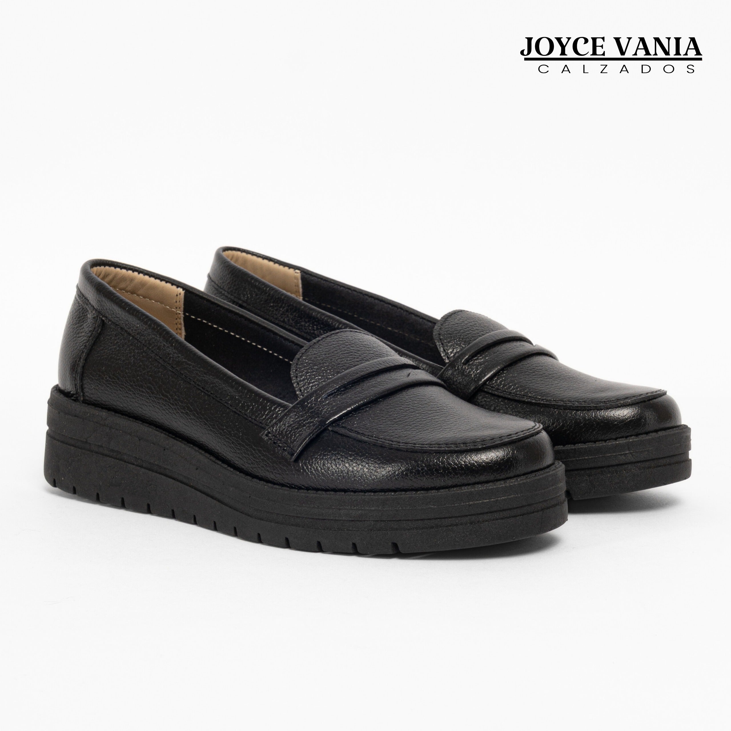 Mocasines de Cuero Mujer Marina Negro