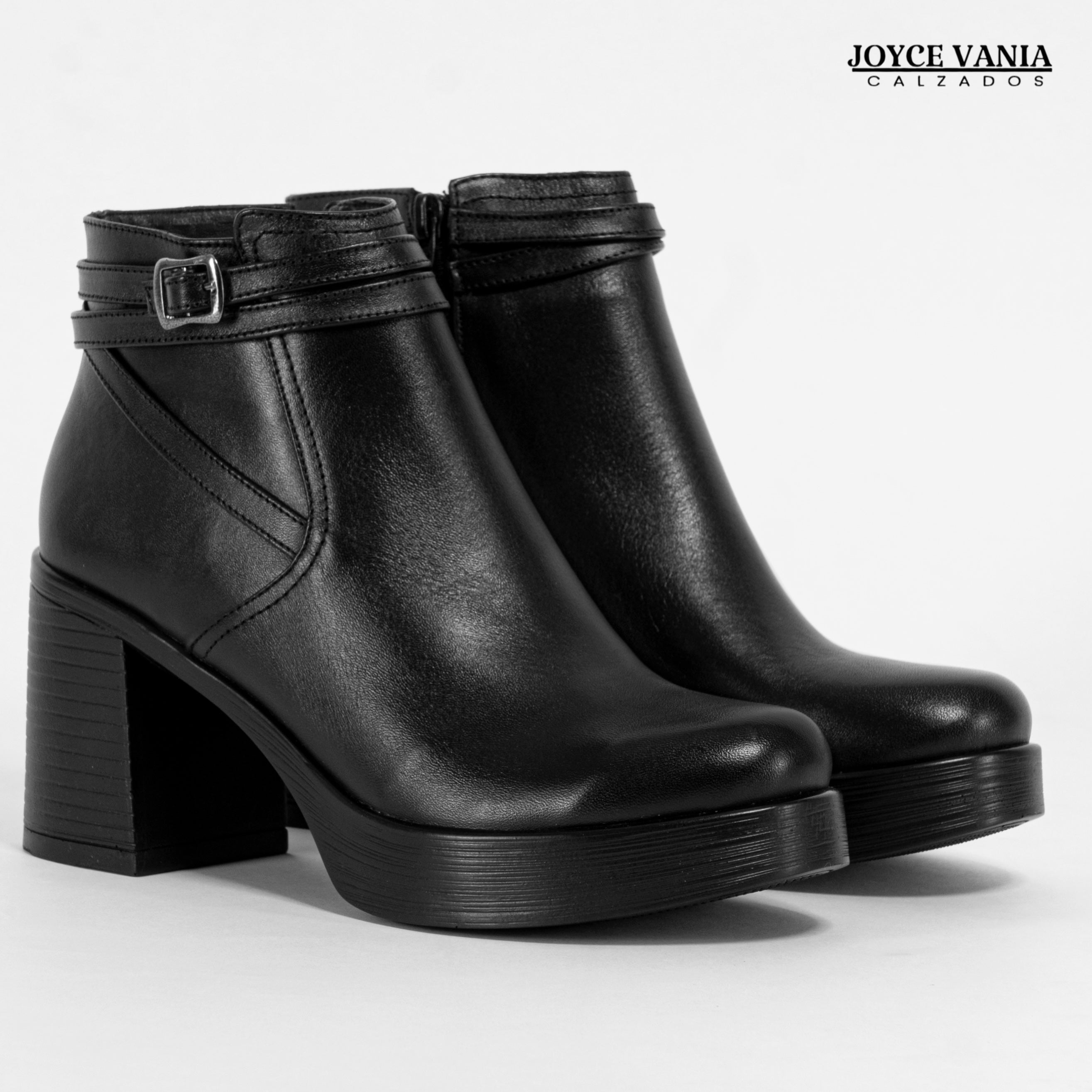 Botines Mujer de Cuero Medalit Negro