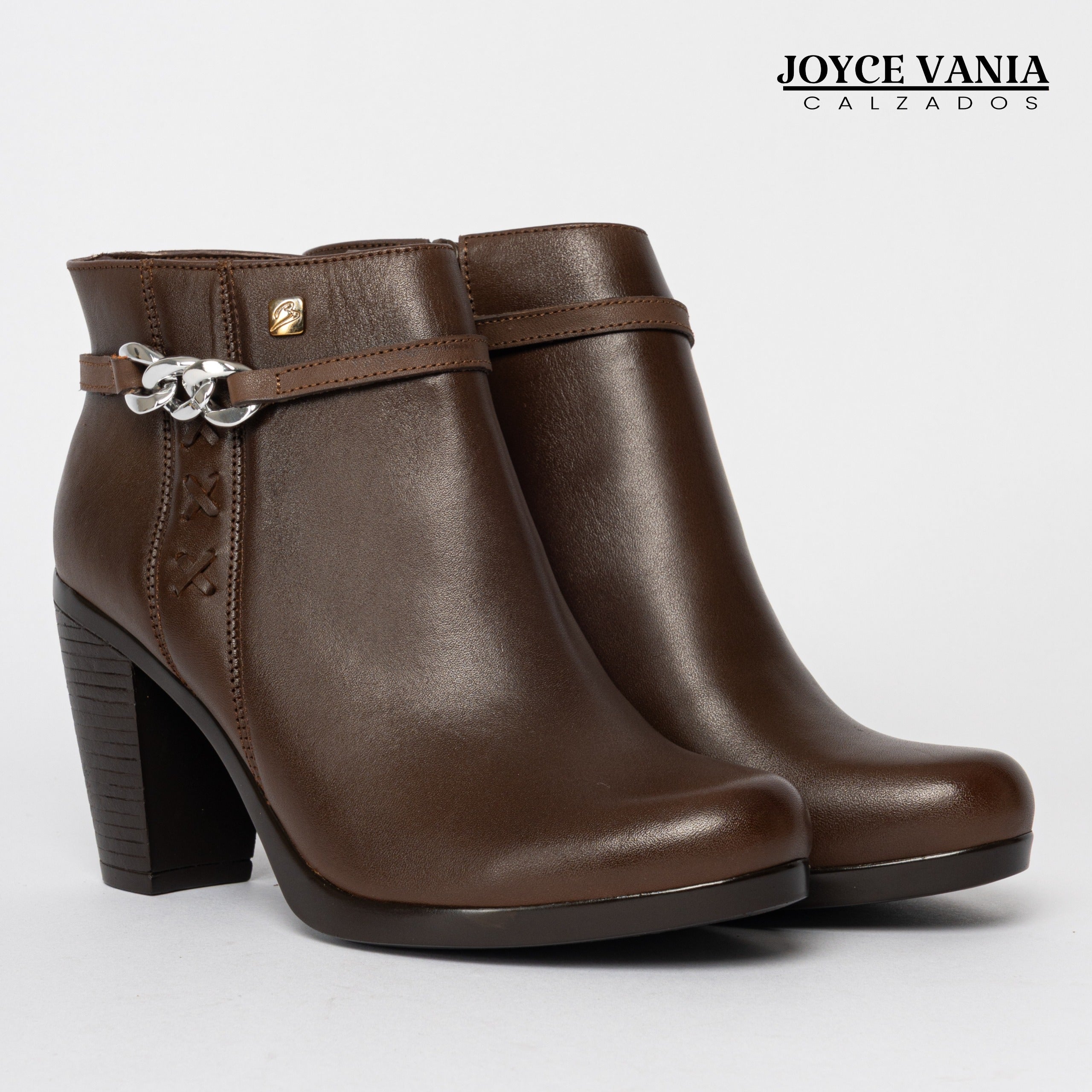 Botines Mujer de Cuero Melina Marron