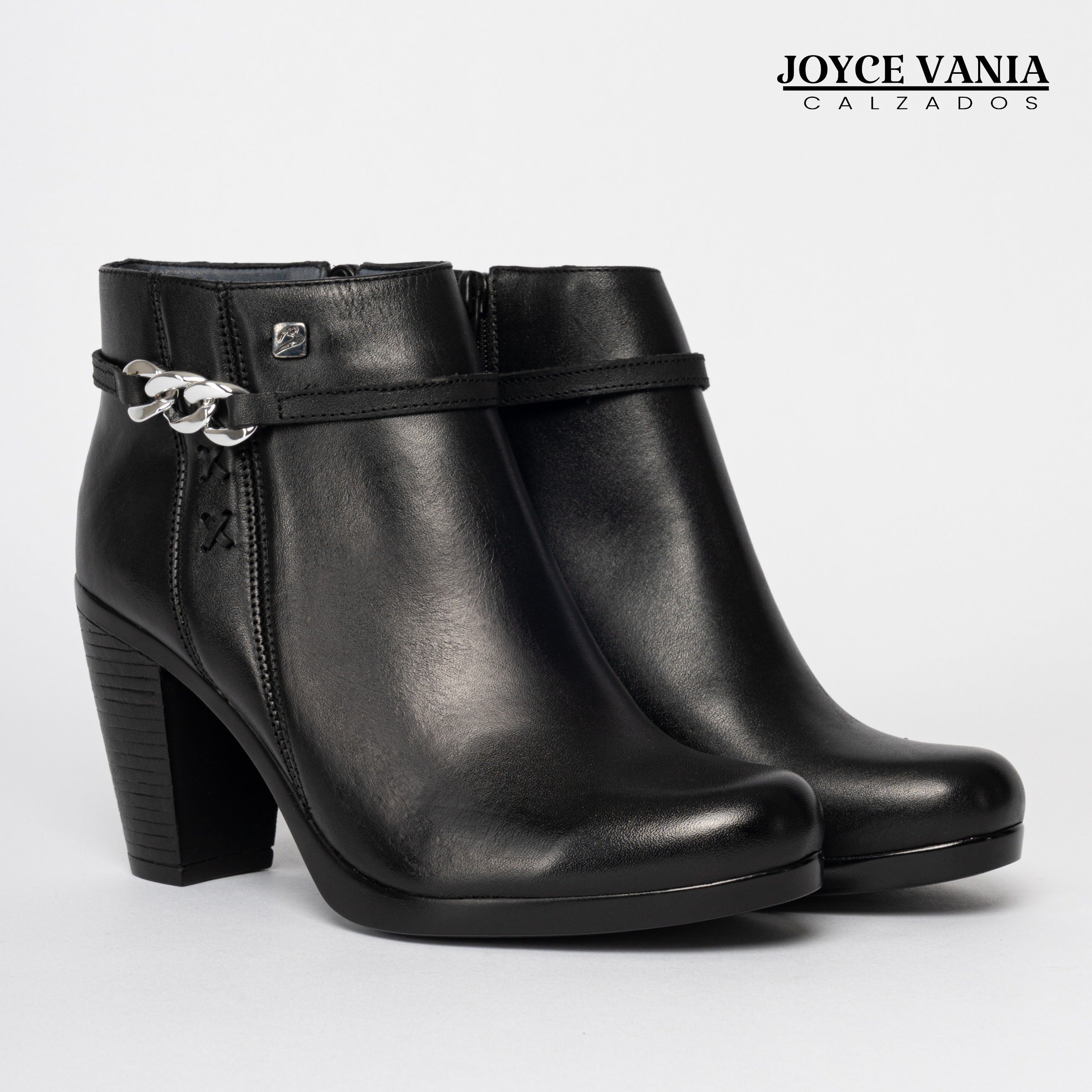 Botines Mujer de Cuero Melina Negro