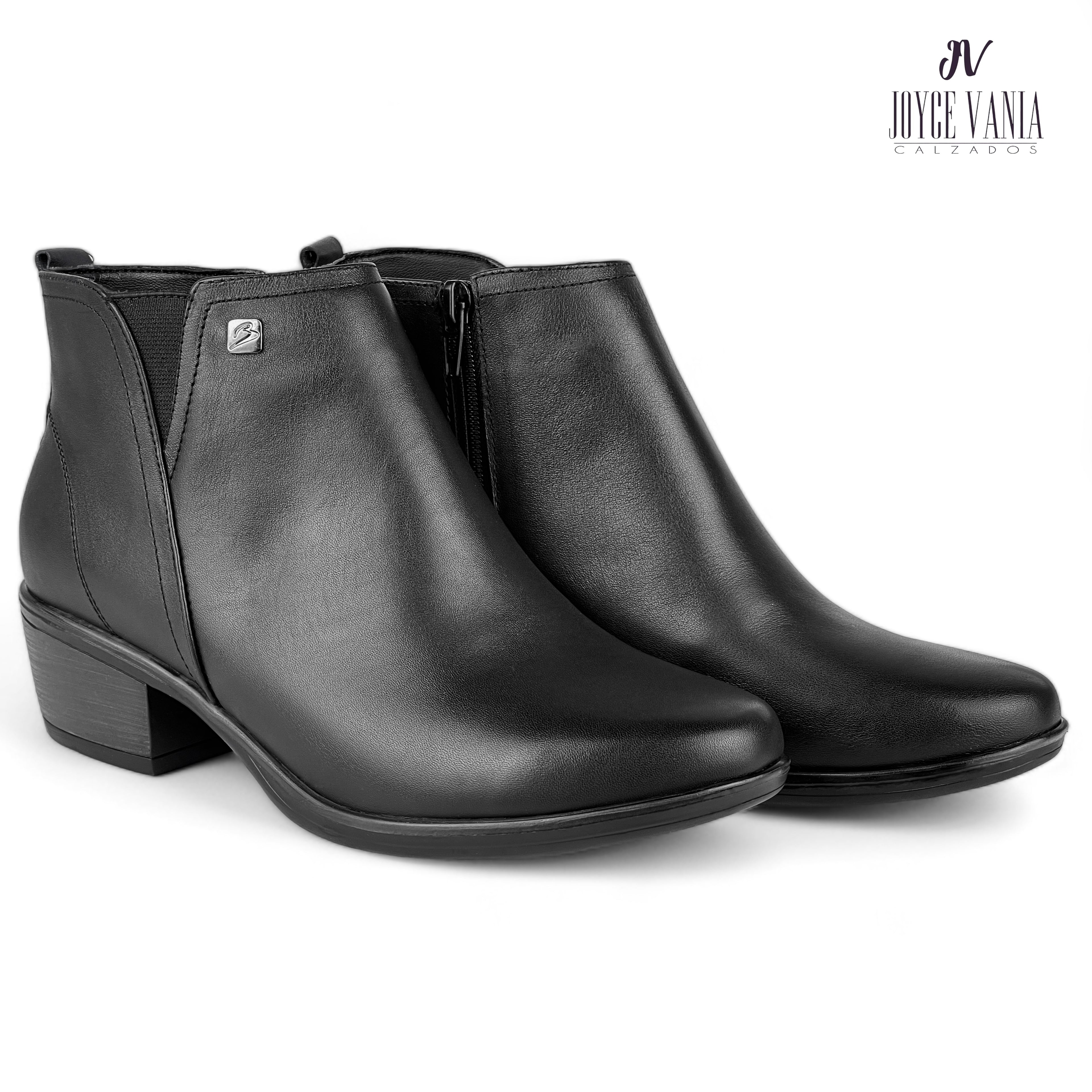 Botines Mujer de Cuero Mercedes Negro
