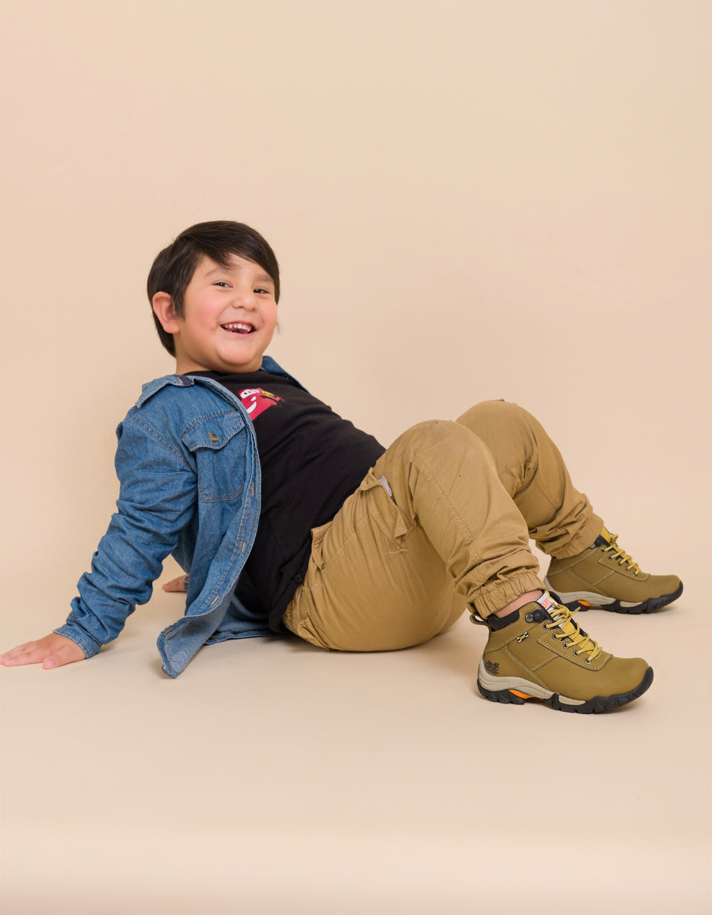 Zapatillas Urbanas de Cuero Niños Milan Mostaza