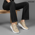 Zapatillas Urbanas Mujer de Cuero Miranda Beige