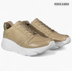 Zapatillas Urbanas Mujer de Cuero Miranda Beige