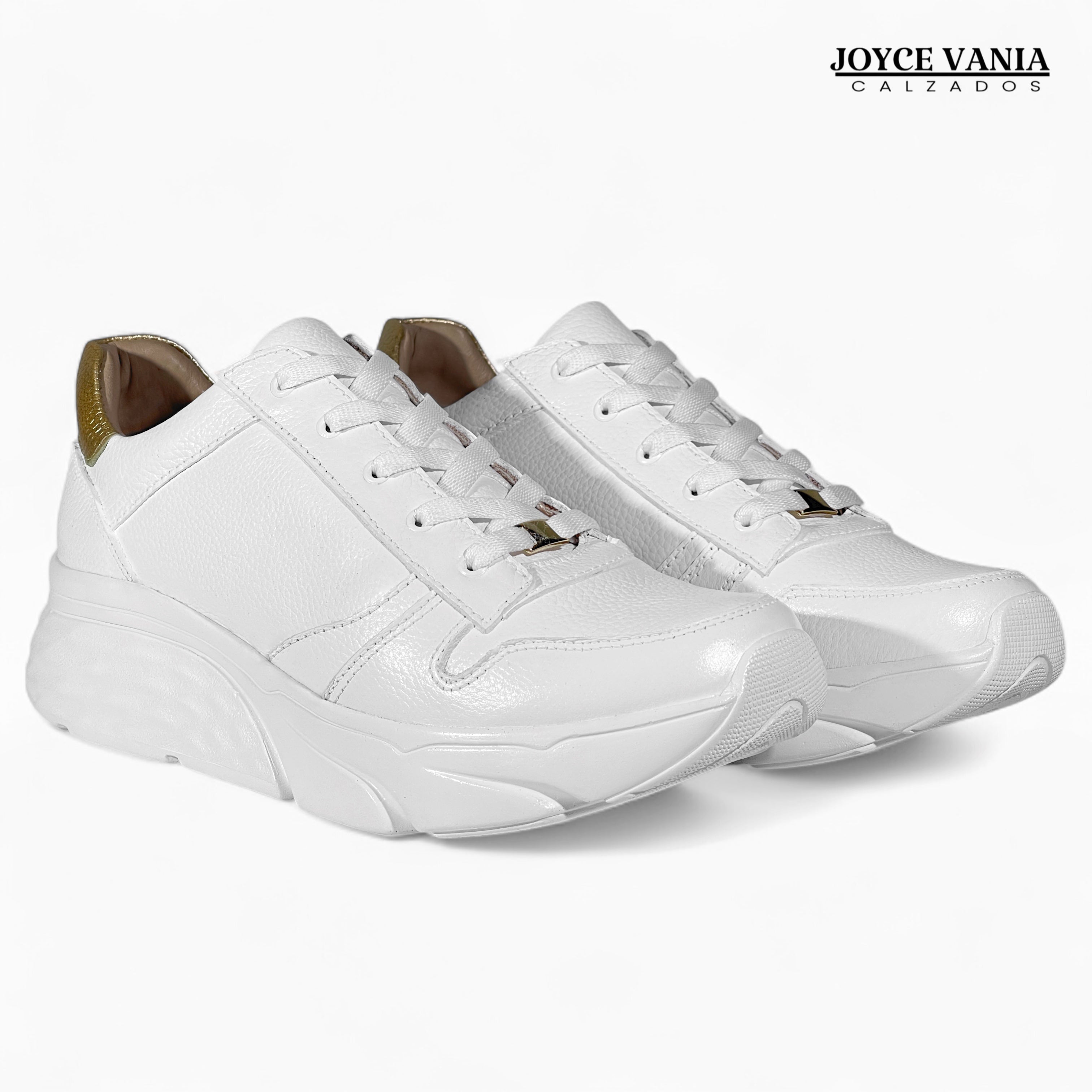 Zapatillas Urbanas Mujer de Cuero Miranda Blanco