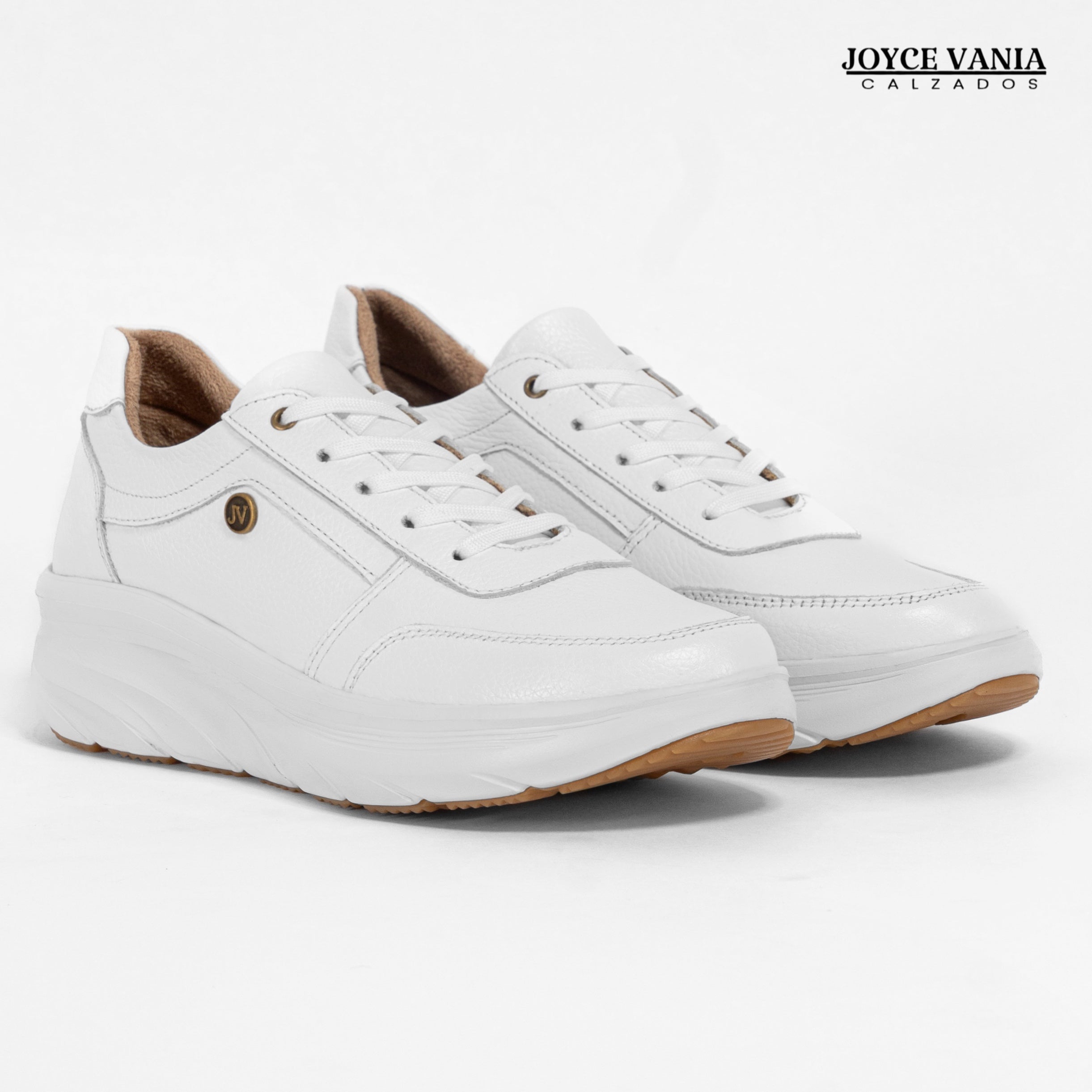 Zapatillas Urbanas Mujer de Cuero Mireyda Blanco