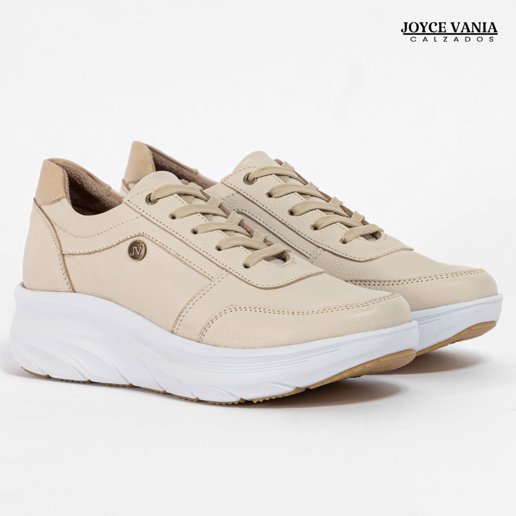 Zapatillas Urbanas Mujer de Cuero Mireyda Nude