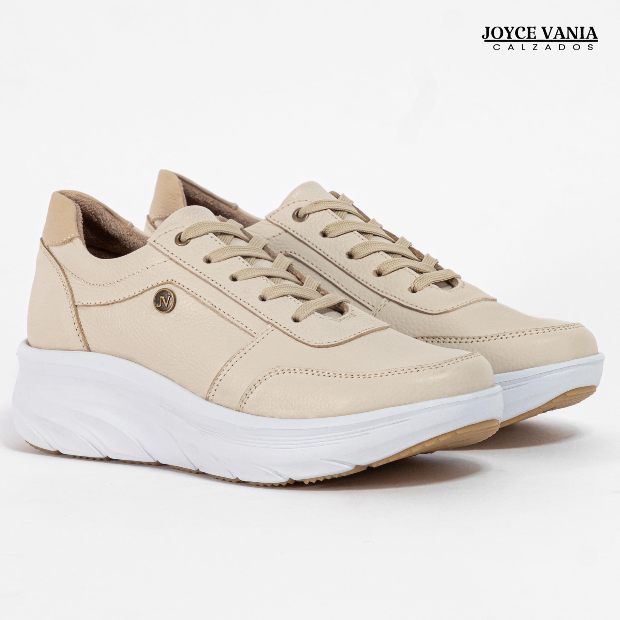 Zapatillas Urbanas Mujer de Cuero Mireyda Nude