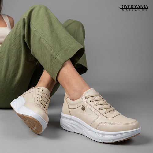 Zapatillas Urbanas Mujer de Cuero Mireyda Nude