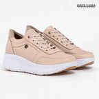 Zapatillas Urbanas Mujer de Cuero Mireyda Rosado