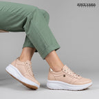 Zapatillas Urbanas Mujer de Cuero Mireyda Rosado
