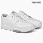 Zapatillas Urbanas Mujer de Cuero Noelia Blanco Celeste