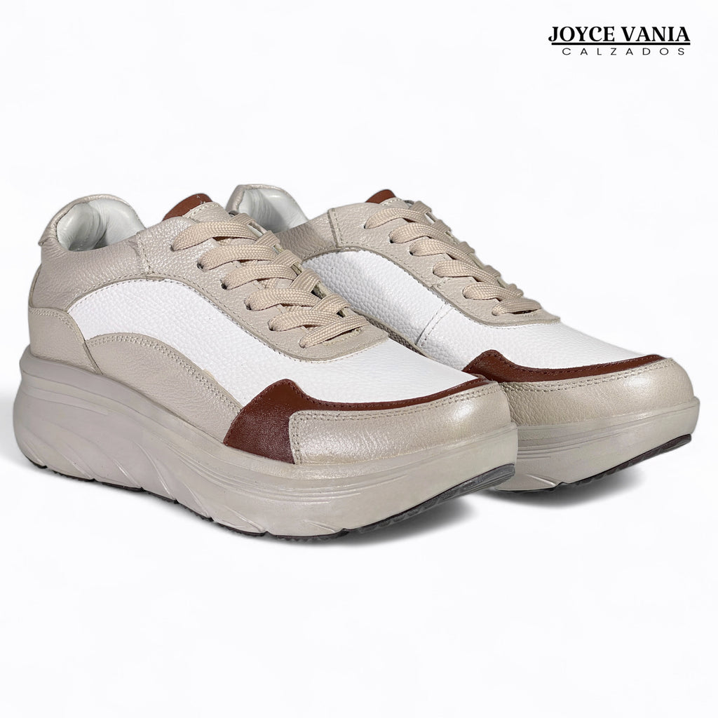 Zapatillas Urbanas Mujer de Cuero Noemi Nude