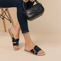Sandalias de Cuero Mujer Norma Negro