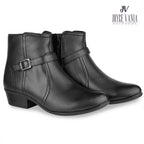 Botines Mujer de Cuero Pamela Negro