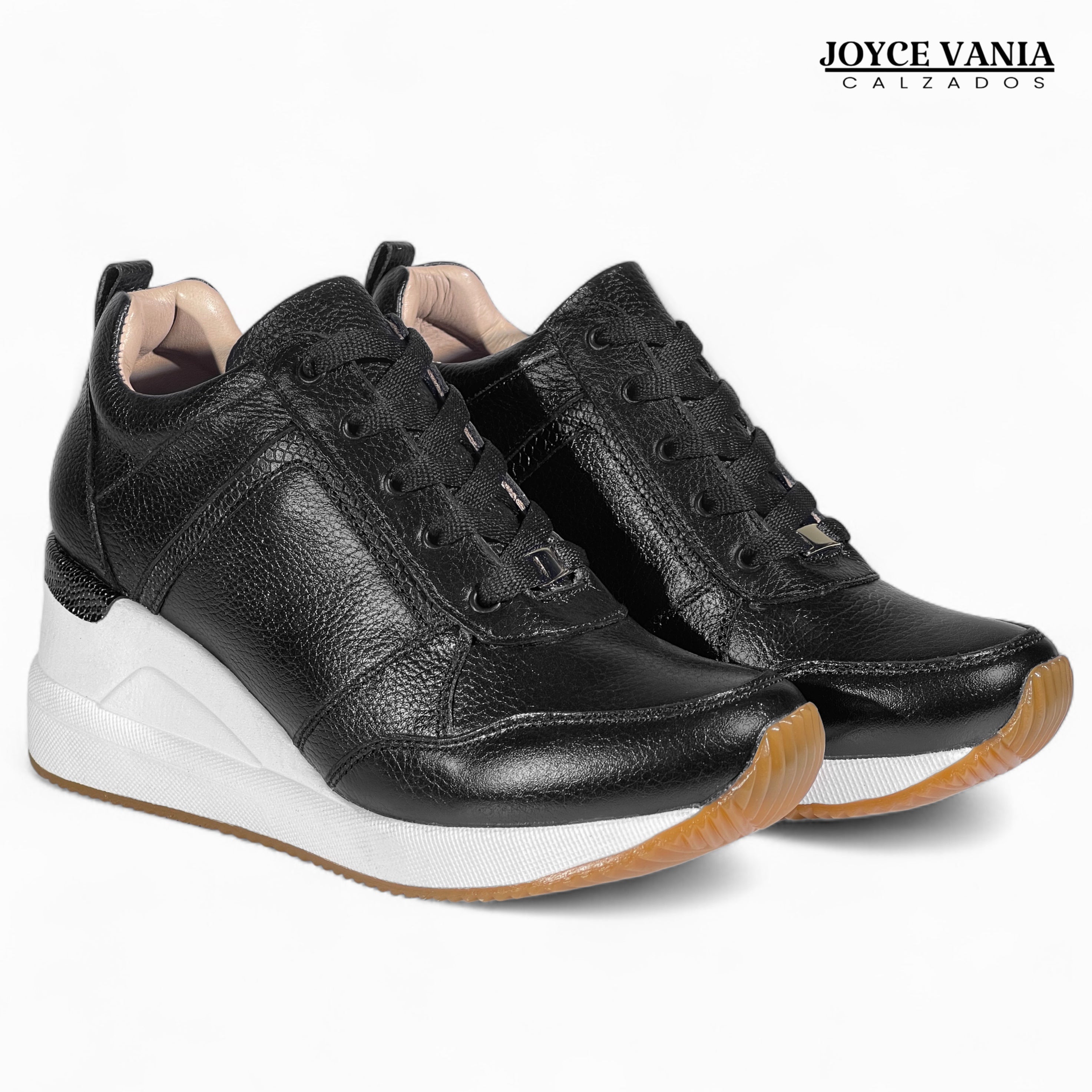 Zapatillas Urbanas Mujer de Cuero Paola Negro