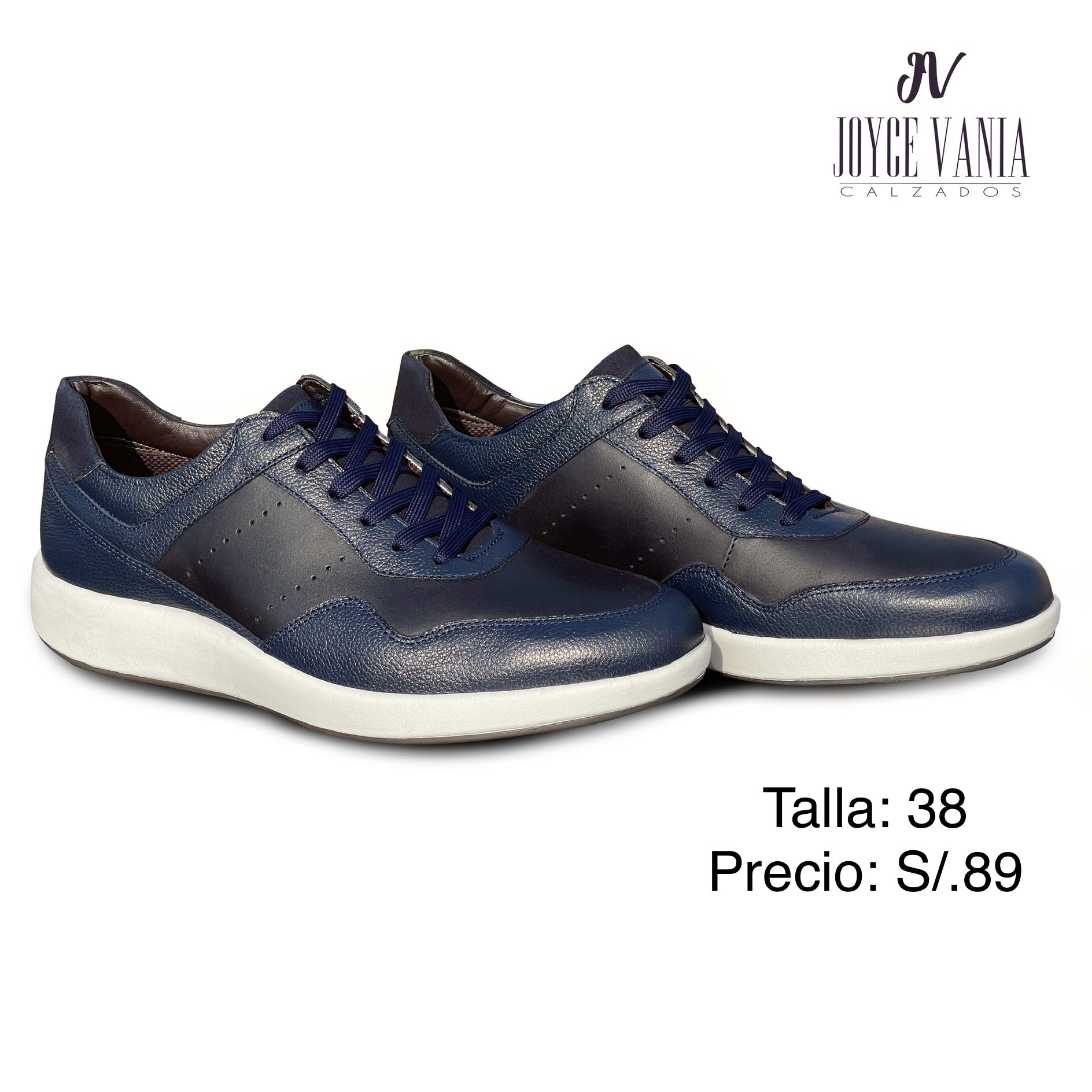 Zapatillas de Cuero Hombre Paolo Azul