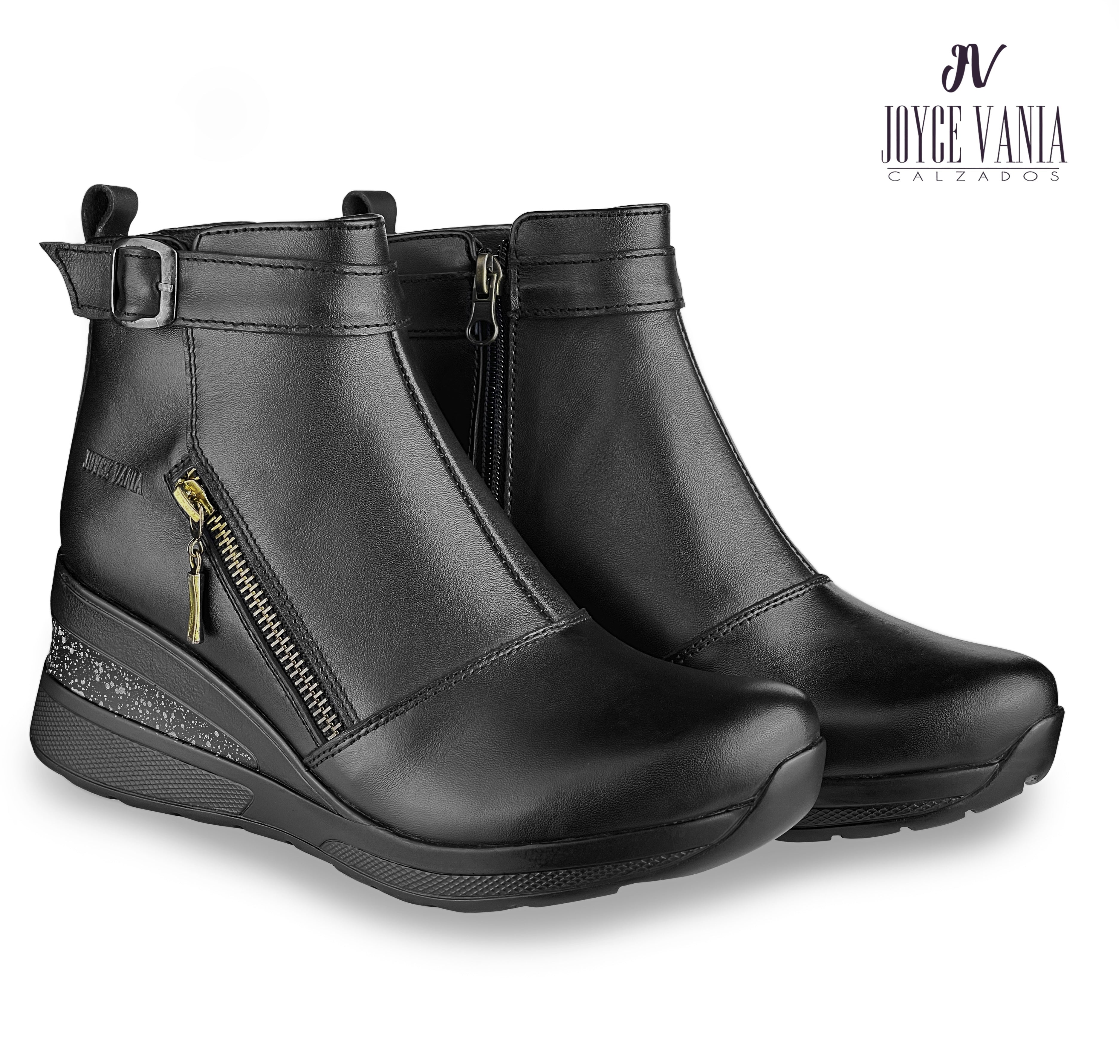 Botines Mujer de Cuero Paris Negro