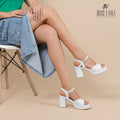 Sandalias de Cuero Mujer Raquel Blanco
