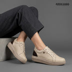 Zapatillas Urbanas de Cuero Mujer Rosalia Beige