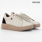Zapatillas Urbanas de Cuero Mujer Rosalia Hueso
