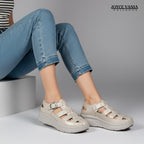 Mocasines de Cuero Mujer Rossi Hueso