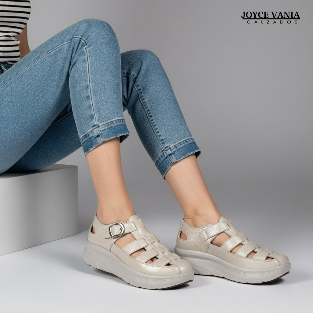 Mocasines de Cuero Mujer Rossi Hueso